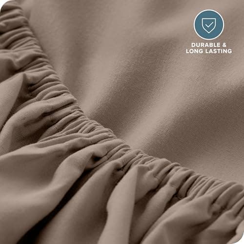 Bare Home Fitted Bottom Sheet Queen Size - Premium 1800 Microfiber - Ultra-Soft Hotel Luxury - Deep Pocket - Durable and Long Lasting (Queen, Taupe) 5