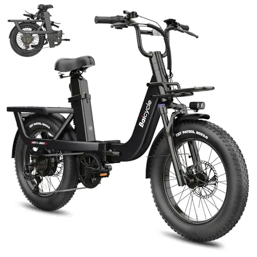 30 MPH Foldable Electric Bikes for Adults 1500W Peak Motor Ebike 20 inch Fat Tire E Bike with 100 Miles Max Range 48V Removable Battery Ebikes Electric Bicycle with Front Suspension 7 Speed E-bike