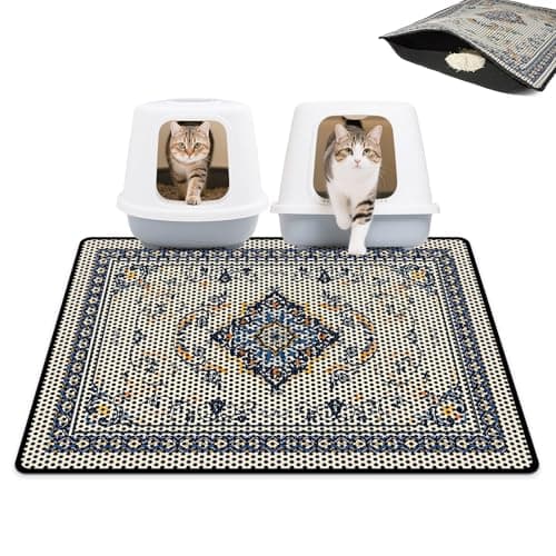 Hedgeink Cat Litter Mat 24"x29.5" Double Layer Waterproof Litter Box Mat Washable Litter Trapping Mat