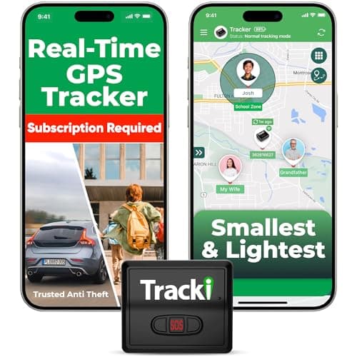 Tracki GPS Tracker for Vehicles – Real-Time 4G LTE Assets & Car Tracking Device with App, Magnetic Mount, Compact Design, Worldwide Coverage – iOS & Android (Subscription Required)
