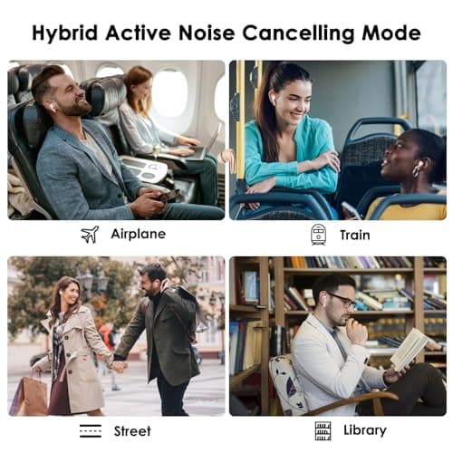 EarZoom Earbuds Wireless Bluetooth 5.3 Headphones 45H Ear Buds Active Noise Cancelling Earbuds, Hi-Fi Stereo,IPX7 LED Power Display Earphones with Charging Case Ear Pods Buds for iPhone Android (Pink) 7