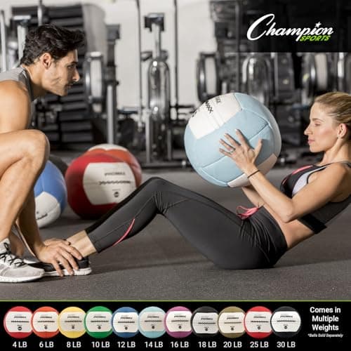 Champion Sports RPX4 Rhino Promax Slam Balls, 4 lb, Soft Shell with Non-Slip Grip, Medicine Wall Exercise Ball for Weightlifting, Plyometrics, Cross Training, & Home Gym Fitness 7