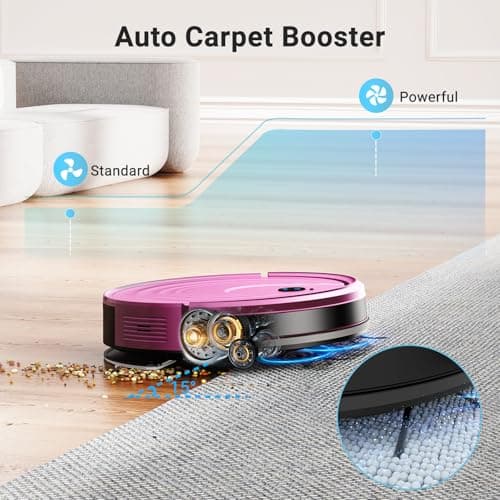 MBYULO Robot Vacuum and Mop Combo 5000Pa 650mL 2 in 1 Mopping Robot Vacuum Cleaner Schedule WiFi/Alexa/App Smart Self-Charging Robotic Vacuum Ultra-Slim 6
