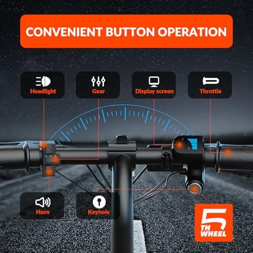 5TH WHEEL EB20 Electric Bike with 25 Miles PAS Range, Peak 650W Motor & 20 MPH, 3 Speed Modes & 14" Tires, Mini Foldable Electric Bikes for Adult with Adjustable Seat, Commuting E Bikes with Key 8