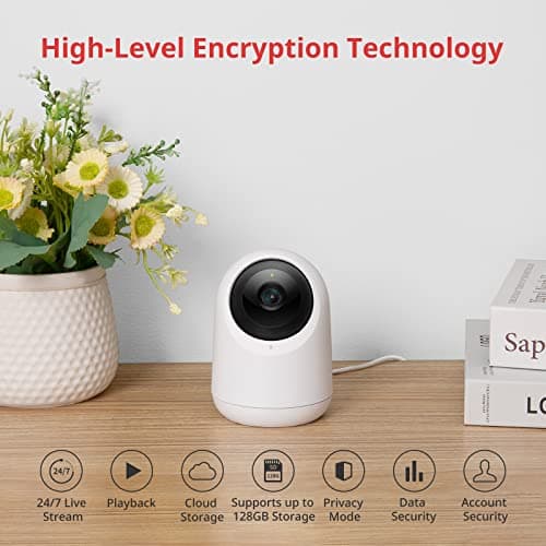 SwitchBot Baby Monitor Indoor Camera, 360-degree 1080P Pan Tilt Smart WiFi(2.4G) Pet Camera for Home Security with Motion Detection, Night Vision, Two-Way Audio, Works with Alexa & Google Assistant 6