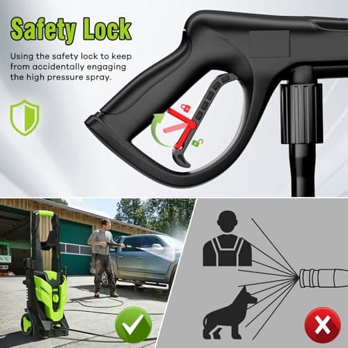 Pressure Washer, Washer with 4 Quick Connect Nozzles, Pressure Cleaning Machine with Foam Cannon for Cars/Fences/Driveways/Patios/Home Cleaning 5