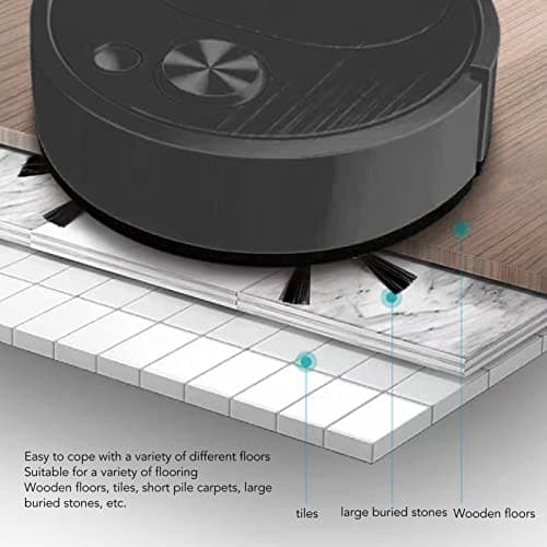 Aqur2020 Robot Vacuum Cleaner,Multifunctional Vacuums Robotic Vacuums USB Charging Mini Smart Sweeping Robot Ideal for Hard Floors Pet Hair Carpets (Black) 7