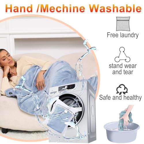 PANGTIKU Battery Operated Heated Blanket - USB Battery Power Operated Electric Throw for Home Outdoor 6