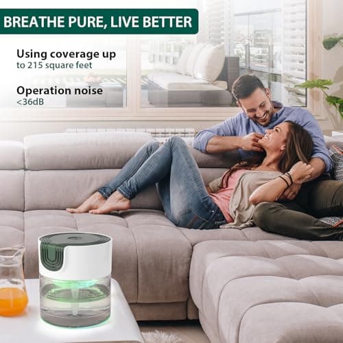 Oxyvana Water Air Purifiers for Home, Quiet Variable Speed Water Based Air Purifier with 7 Color Night Light, Air Washer Humidifier for Home, Bedroom, Office, Pet Odors 7