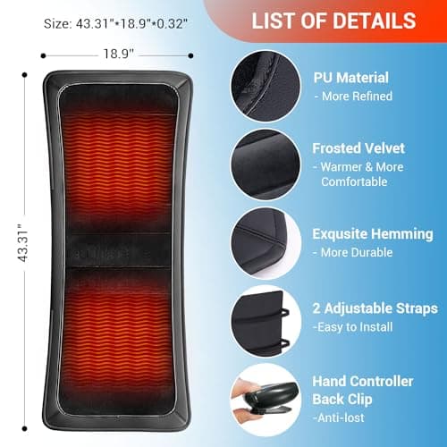 Longer Heated Seat Cover-Home/Office Seat Cushion with Fast Heat to Promote Blood Circulation & Relieve Fatigue,A Warm Gift for Winter, Black 5