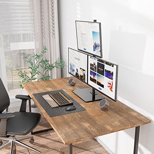 WALI Triple Monitor Stand, Height Adjustable Free-Standing Monitor Desk Mount, fits 3 Computer Screens up to 27 Inch, Holds up to 22lbs per Arm (GMF003) 5