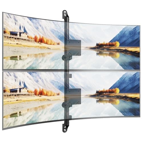 17-57" Dual Monitor Wall Mount, Vertical Monitor Stand for Heavy Duty Monitor, up to 59.4 lbs per Screen, 108mm Ultra Slim to Wall, VESA 75/100, Premium Gas Spring& Quick Release