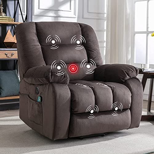 Phoenix Home Power Lift Chair for Elderly Overstuffed Massage Recliners for Living Room, with Heated Vibration, USB Ports, Remote Control, Large, Gray2 7