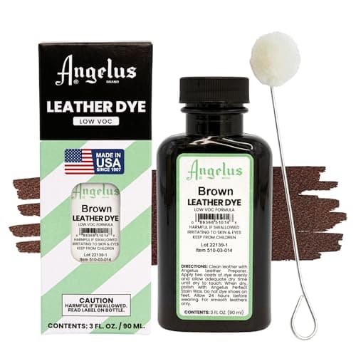 Angelus Leather Dye - Flexible Leather Dye for Shoes, Boots, Bags, Crafts, Furniture, & More 3oz, Dauber Included (Brown)