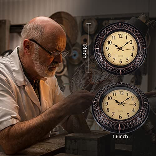 FAERIE Wall Clock for Living Room Decor Large Battery Operated,12 Inches Round Bathroom Silent Kitchen Wall Cute Small Non Ticking Modern Analog Clock 6