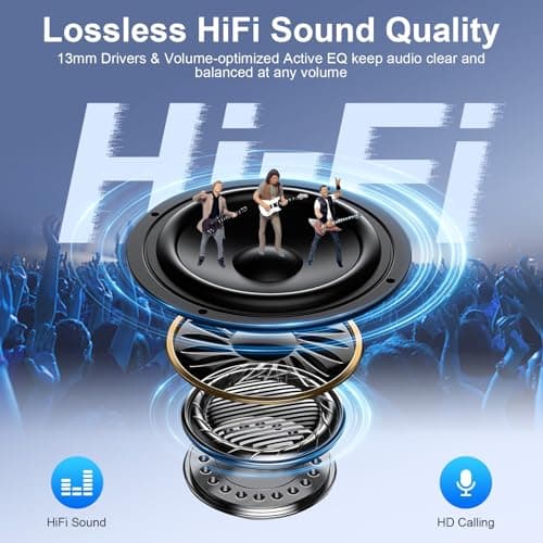 Wireless Earbuds for Samsung Galaxy S26 S25 Ultra, Bluetooth 5.3 Headphones Bass Stereo Noise Canceling Ear Buds with Mic LED Display, IPX7 Waterproof in Ear Earphones for Phone Laptop Sports Workout 5