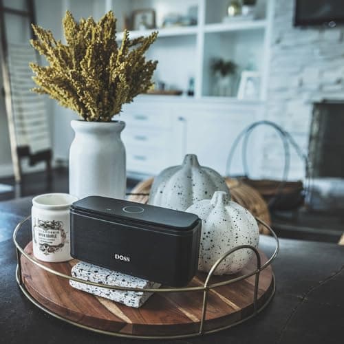 DOSS SoundBox Touch Wireless Bluetooth Speaker-12W HD Sound with Rich Bass, IPX5 Waterproof, 20H Playtime, Handsfree, for Gatherings, Home, Office, Outdoor, Travel-Black 9