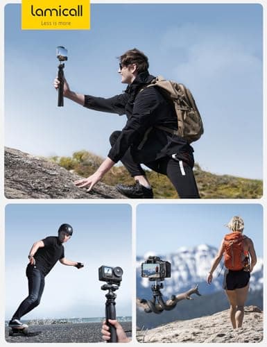 Lamicall Tripod for iPhone - [Ultra-Stable] Aluminium Phone Tripod with Wireless Remote, Flexible iPhone Tripod Stand Cold Shoe for Video Recording Selfie for iPhone Samsung GoPro DSLR Digital Camera 7