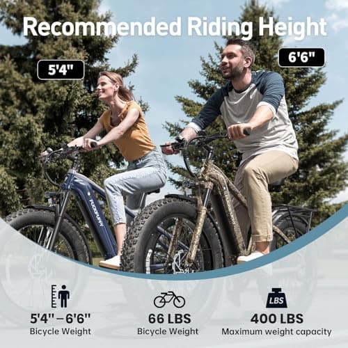 PUCKIPUPPY Electric Bike for Adults with 960W(Peak), 26" Fat Tire Electric Mountain Bike?48V 15AH Removable Battery Ebike, 28MPH Aluminum Frame E Bike with Rear Storage Shelf, Beagle(Grey Blue) 8