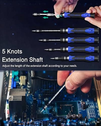 ORIA Precision Screwdriver Set, 61 in 1 Small Screwdriver Set with 57 Precision Bits, Portable Repair Tool Kit, Magnetic Screw Driver Kit with Extension Rod for Smartphone, PC, Watch,Toys, Blue 5