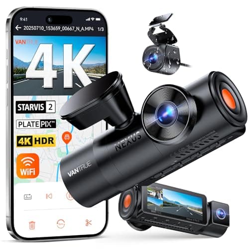 Vantrue N4 Pro S 4K 3 Channel Dash Cam w/Triple STARVIS 2, 4K+1080P+2.5K Front Inside Rear Dash Camera, 4+2.5K Dual Channel, HDR IR Night Vision, Voice Control, Parking Mode, GPS, Wi-Fi, Support 1TB