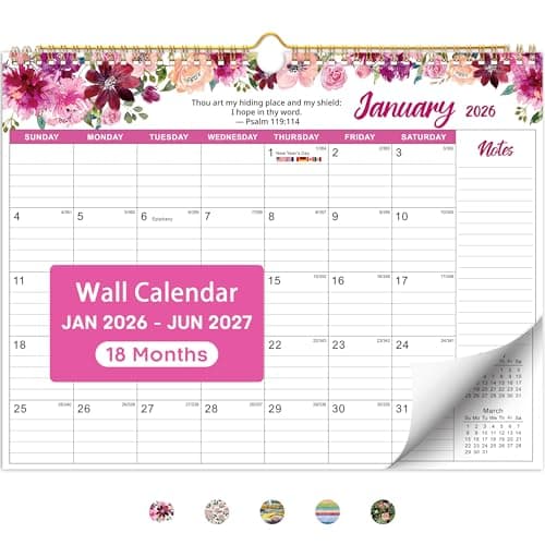 2026 Calendar, Psalm Theme 2026 Wall Calendar Starts from January 2026, 11.5" x 14.7", Monthly Wall Planner Hanging with Premium Paper, Ideal for Office or Home, Giftable Present