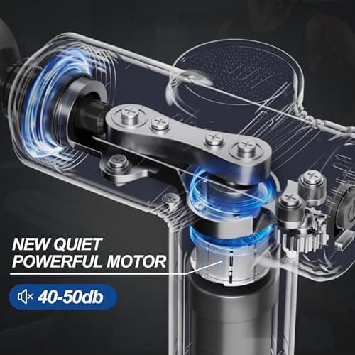 LEERCON Mini Massage Gun,Deep Tissue Muscle Massage Gun,Compact Sports Massager for Relieving Muscle Soreness After Exercise with 4 Massage Heads 6 Speeds for Office Gifts Women Men Gifts（Black） 6