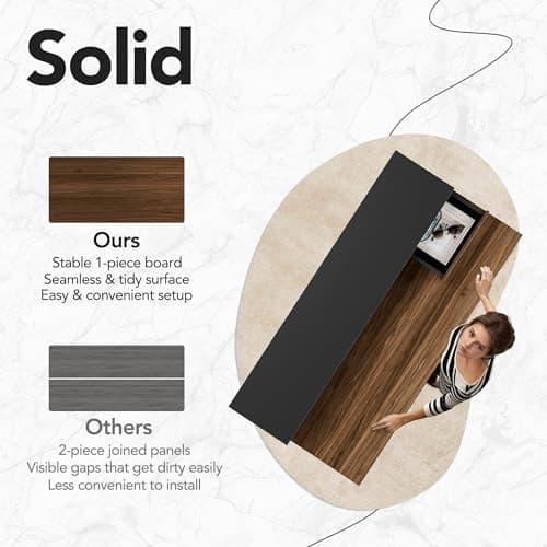 HUANUO Standing Desk with Drawers and File Cabinet, 47 Inch Electric Height Adjustable Desk with Storage, Ergonomic Stand Up Table Compatible with Monitor Stand, Black Walnut 8