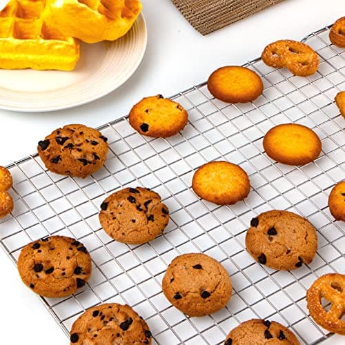 Cooling Rack for Baking 2-Pack, 16x10 Inches Baking Rack, Thick Wire Cookie Rack for Cooking, Roasting, Grilling, Drying, Oven Safe, Fits Half Sheet Pan, Silver 6