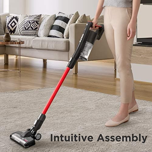 Eureka Cordless Vacuum Cleaner, Vacuum Cleaner for Home Rechargeable, Lightweight Stick Vacuum for Hardwood and Pet Hair,Rose Red, NEC101 7