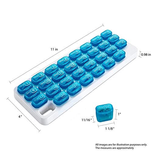 Deke Home - Pill Holder, 31 Daily Compartments Pill Dispenser, Cute Pill Organizer for Medication Management, Travel-Friendly and Durable Design, Ideal for Vitamins, Supplements, and Pills 2