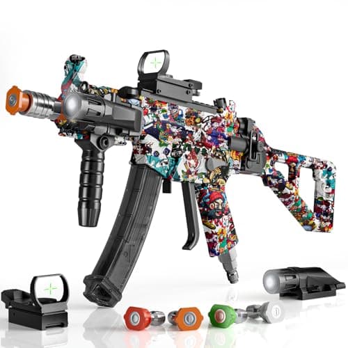 MP5 Model Pressure Washer Gun with Swivel & 4 Nozzles, 3600 PSI High Pressure Spray Gun with 3/8" Quick Connect Plug, Swivel Gun Compatible with Foam Cannon, Power Washer Accessories (Graffiti)