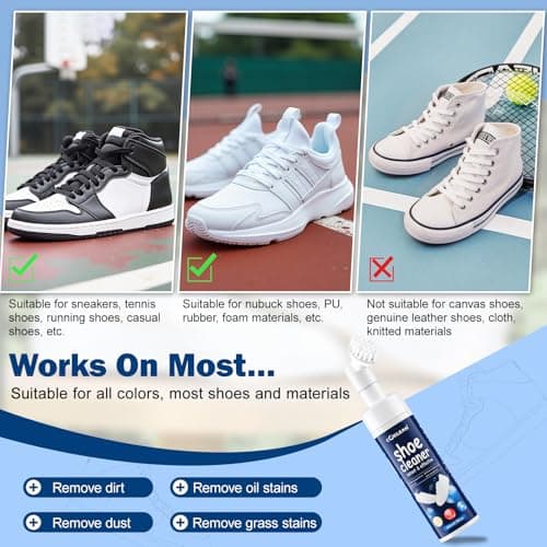 Coklean Water-free Sneaker Cleaner, White Shoe Cleaner Kit 6.76 OZ Foam for Tennis Shoes, Running, Golf, PU, Nubuck, Sole 6