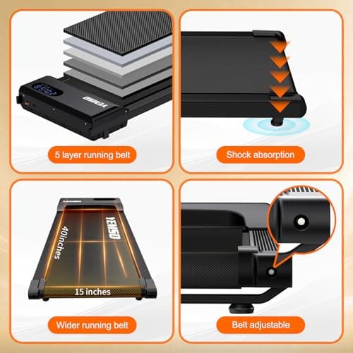 Walking Pad, Under Desk Treadmill for Home and Office, 330 Lbs Capacity, 3 in 1 Portable Treadmill with Remote Control, Classic Black 8