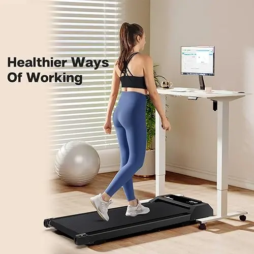 Under Desk Treadmill, Walking Pad for Home/Office, Portable Walking Treadmill 2.5HP, Walking Jogging Machine with 265 lbs Weight Capacity Remote Control LED Display (Black) 8