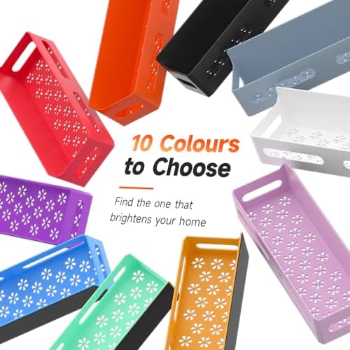 Sevenblue 4 Pack Strong Magnetic Spice Rack for Refrigerator, Multipurpose Magnetic Shelf for Fridge with 4 Hooks for kitchen and Bathroom Organization, Black 8