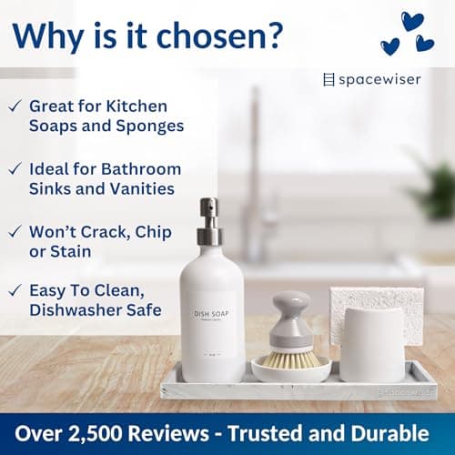 Spacewiser Countertop and Vanity Tray - 11.7" Silicone Bathroom Tray Countertop, Dish Soap Trays for Kitchen Counter, Sink Organizer Accessories Caddy, Toilet Laundry Shower Makeup Mat Oil Holder 7