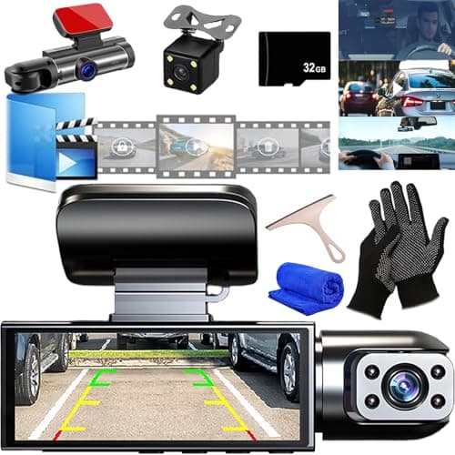 2025 New Enesy Car Dash Cam, Sherum Dash Cam, Crashcam - 1080p HD Front & Rear Dashcam, Enesy Dash Cam Night Vision 24H Parking Mode and HDR (DashCam+32G Memory Card)