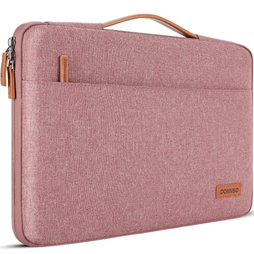 DOMISO 17 inch Laptop Sleeve Protective Case Cover Compatible with 17-17.3 inch HP Dell ASUS Lenovo Chromebook,Waterproof Computer Cases Bag with Handle,Pink