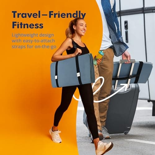 Gogokiwi Foldable Yoga Mat for Travel(1/4" & 1/2" Thick) - Non-slip, Eco-friendly, Lightweight Folding Exercise Mat, Portable for Home Gym and Outdoor Pilates 7