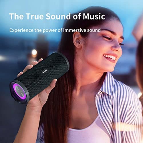 HEYSONG Portable Bluetooth Speaker, Wireless Outdoor Speakers, IPX7 Waterproof, 40H Playtime, TF Card, Loud Stereo Sound for Beach, Boat, Pool, Camping, Bike, Shower, Gifts for Men 6