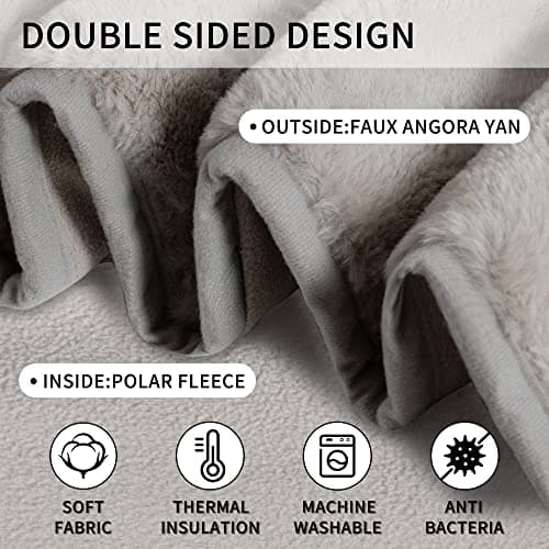 Generic Maxwelf Apollo Heated Blanket, Portable Blanket. 63x47 Angora Yarn Fleece, Cape & Pillow Blanket, Electric Blankets for Bed, Machine Washable, UL Certified - Grey (ZYHW40-01-00-USSU014) 8