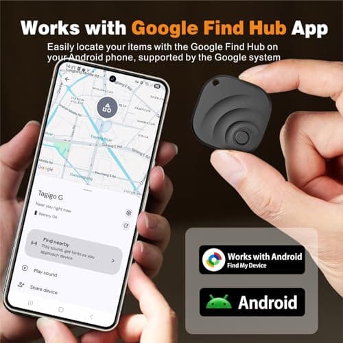 2026 Upgraded Android Tracker Tags-4 Pack, Tracking Device for Android Phones, Compatible with Google Find Hub, Air Tracker Item Locator for Keys, Luggage, Backpack, Travel 2