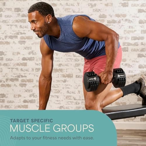 LifePro Adjustable Dumbbell Set – 5-25 lb Dumbbells Set of 2, Quick Change Rotating Hand Weights for Women//Men at Home Gym Weight System - 5-25 Pound, Ideal for Home Strength Training 8