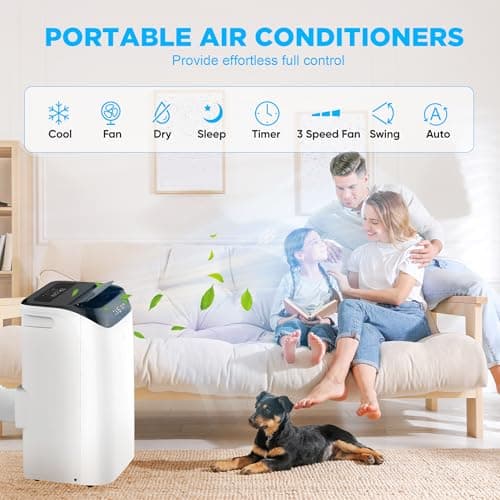 14,000 BTU Portable Air Conditioner Cools Up to 700 Sq.Ft, 3-IN-1 Energy Efficient Portable AC Unit with Remote Control & Installation Kits for Large Room, Campervan, Office, Temporary Space 5