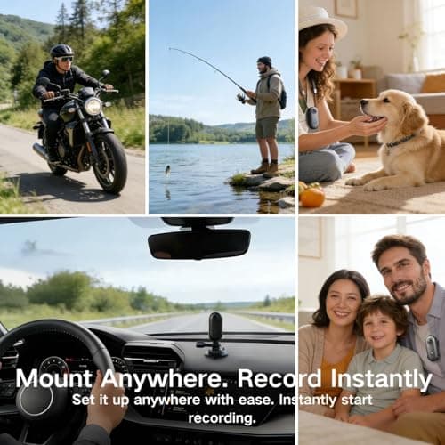 JETO 4K Mini Body Camera for Sports, Wearable POV Action Cam for Motorcycle & Cycling, Magnetic Clip-On Chest Camera, 150° Wide Angle, Waterproof 131ft, WiFi, 64GB 7