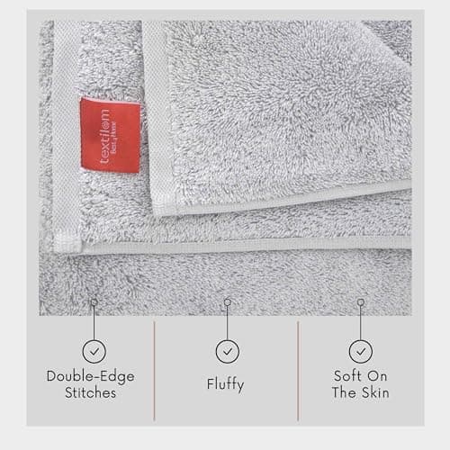 TEXTILOM 100% Turkish Cotton Oversized Luxury Bath Sheets, Jumbo & Extra Large Bath Towels Sheet for Bathroom and Shower with Maximum Softness & Absorbent (40 x 80 inches)- Light Grey 5