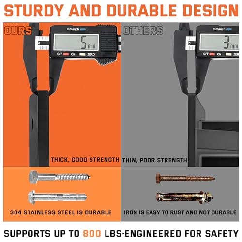 Ceiling Mount Pull Up Bar for Garage/Basement/Rafter - Heavy Duty 800LBS Adjustable Height Multi-Grip Chin Up Bar,Ceiling Joist/Beam Mounted Pull-Up Bar with Ball Finger & Round Anchors 8