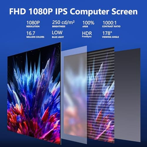 WUAWE Portable Monitor,15.6-AA 1080P 72% NTSC 98% sRGB USB C HDMI Travel Monitor for Laptop, External Second Computer Monitor with HDR Freesync Low Blue Light for PC Mac Phone PS5 Switch 3