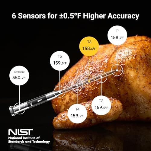 ThermoMaven Smart Bluetooth Wireless Meat Thermometer, 10X Enhanced Sub-1G Signal and Stability, Standalone Display Base, Certified Accuracy ±0.5°F, WiFi Unlimited Range for BBQ, Oven, Smoker, Grill 5